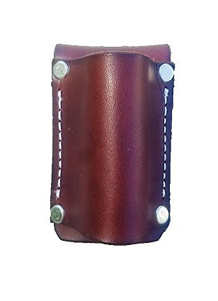 Leather Flashlight Holster for AA Battery Flashlights - Heavyduty Made in USA -Dark Brown -Rivet--