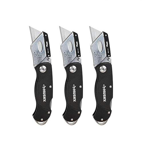 HUSKY 99732 Folding Lock-Back Utility Knife -3-Pack-