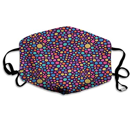 Comfortable Windproof maskAbstract Colorful Oval Circles Pattern Kids Childish Style Nursery Playroom Bonbons PrintMulticolorPrinted Facial decorations for man woman