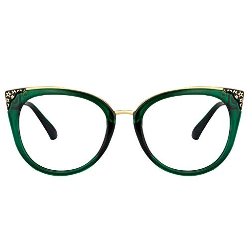 Zeelool Retro Oversized Cat Eye Glasses Frame for Women With Non-prescription Clear Lens Dalton OP01934-02 Green