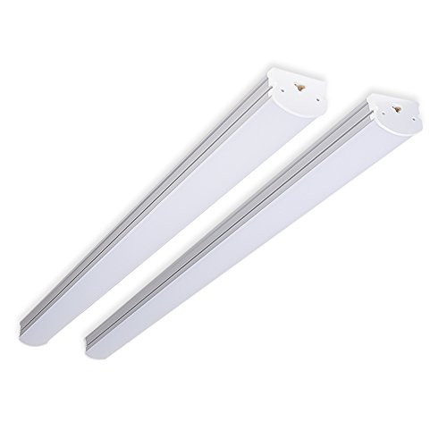 (Pack of 2) Barrina 4ft 45 Watt Extendable Utility LED Shop Light Workbench Light 4000K Neutral White 4500lm 300W Equivalent Built-in ON/Off Switch Frosted Linear LED Light Bar