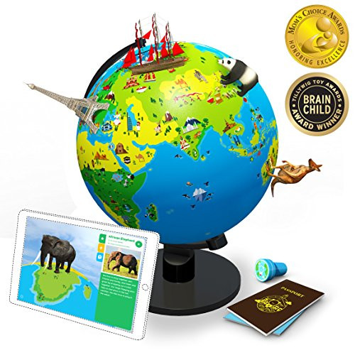 Shifu Orboot (App based): The Educational, Augmented Reality Based Globe | STEM Toy for Boys & Girls Age 4 to 10 years | Learning Toy Gift for Kids (No Borders or Names on Globe)