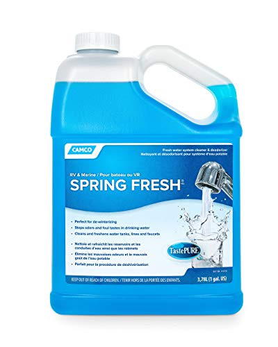 Camco TastePURE Spring Fresh Water System Cleaner and Deodorizer for RV and Marine - Cleans and Freshens Water Lines Great for Dewinterizing - 1 Gallon -40207-