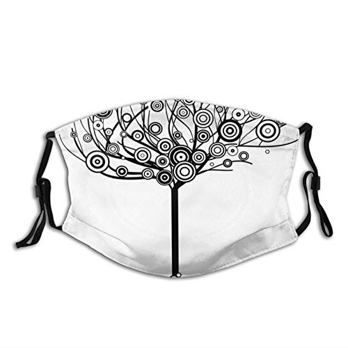 Comfortable Windproof mask?Abstract Image Circle Leaves And Round Plants Spiral Dot Illustration Design?Printed Facial decorations for adult