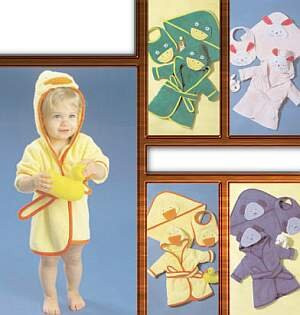 Uncut  and  OOP 2003 Butterick Sewing Pattern B4053 --4 different Infants Towel  and  Bib Sewing Pattern