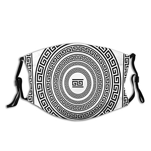 Comfortable Windproof mask?Traditional Meander Border Set With Square And Circles Antique Ethnic Frame Pack?Printed Facial decorations for adult