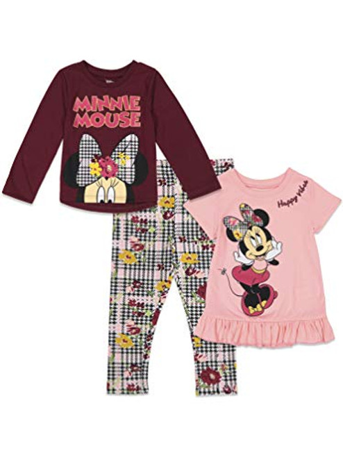 Disney Minnie Mouse Little Girls T-Shirt and Leggings 3 Piece Set 6X Disney Minnie Mouse Little Girls T-Shirt and Leggings 3 Piece Set 6X