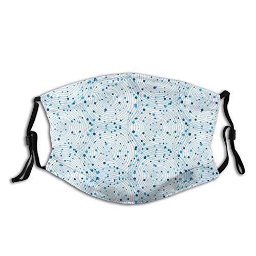 Comfortable Windproof mask?Overlapping Circles Intersecting With Little Rounds Spots Ellipses?Printed Facial decorations for adult