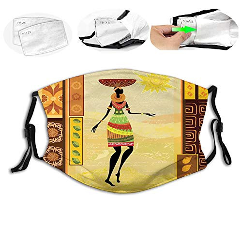 Personality Mask Windproof Breathable Mouth CoverAfrican Girl Dressed Ethnic Under Sun Figure Folk Culture Tribal Elegance Display Adjustable Face Masks Sport Reusable Miracle mask Personality Mask Windproof Breathable Mouth CoverAfrican Girl Dressed Ethnic Under Sun Figure Folk Culture Tribal Elegance Display Adjustable Face Masks Sport Reusable Miracle mask