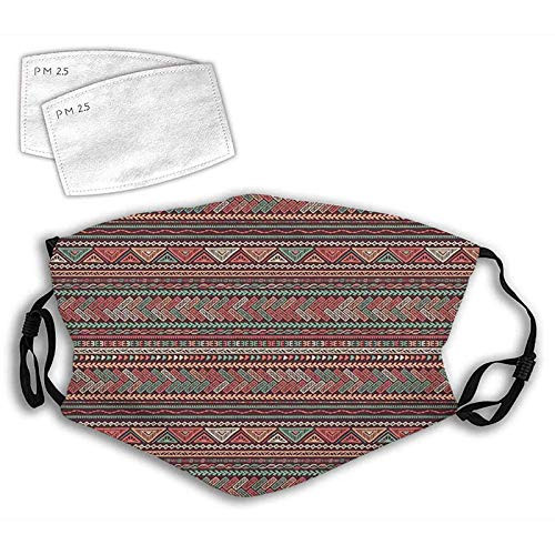 Hand Drawn Composition of Triangles Colorful Ethnic Latin American Folklore Motifs Reusable Face Mask Balaclava Washable Outdoor Nose Mouth Cover for Men and Women.S Hand Drawn Composition of Triangles Colorful Ethnic Latin American Folklore Motifs Reusable Face Mask Balaclava Washable Outdoor Nose Mouth Cover for Men and Women.S
