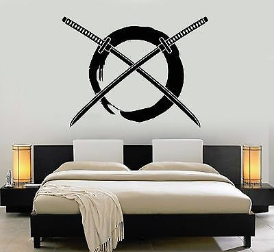 Vinyl Wall Decal Enso Circle Samurai Art Katana Zen Japanese Stickers -vs4826-