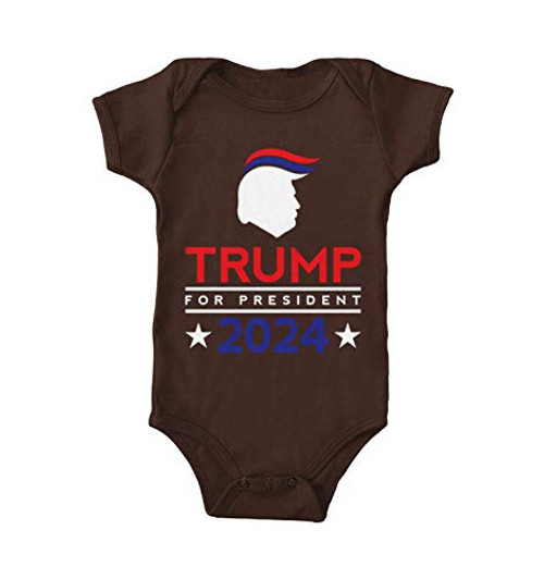 Haase Unlimited Trump for President 2024 - MAGA Make America Great Again Bodysuit -Brown 6 Months- Haase Unlimited Trump for President 2024 - MAGA Make America Great Again Bodysuit -Brown 6 Months-