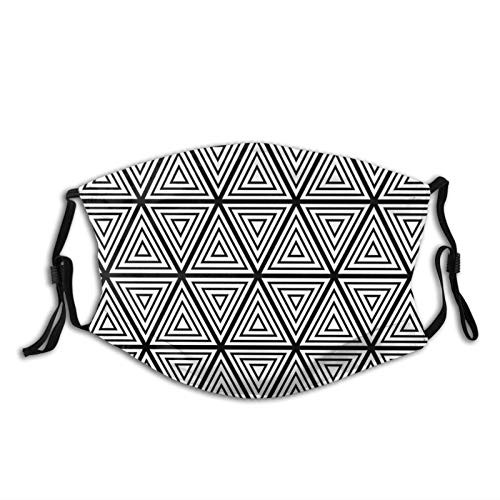 Comfortable Windproof maskGeometric Inner Triangles Minimalist Western Expressionism Style Boho DisplayPrinted Facial decorations for adult
