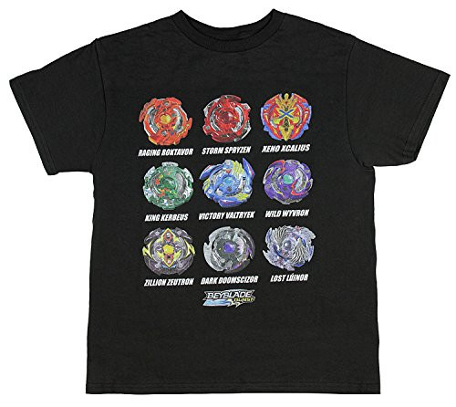 Bioworld Beyblade Burst Boys Spinner Tops T-ShirtBlackSmall