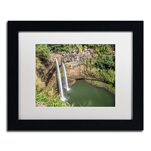Trademark Fine Art Wailua Falls Kauai by Pierre Leclerc, White Matte, Black Frame 11x14-Inch Trademark Fine Art Wailua Falls Kauai by Pierre Leclerc, White Matte, Black Frame 11x14-Inch
