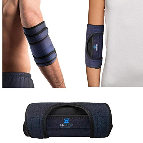 Copper Compression Elbow Immobilizer Brace for Men and Women. Support Cubital Tunnel Syndrome Ulnar Nerve Tendonitis Tennis  Plus Golfers Elbow Sleeping. Adjustable Arm Splint Stabilizer  Plus Protector