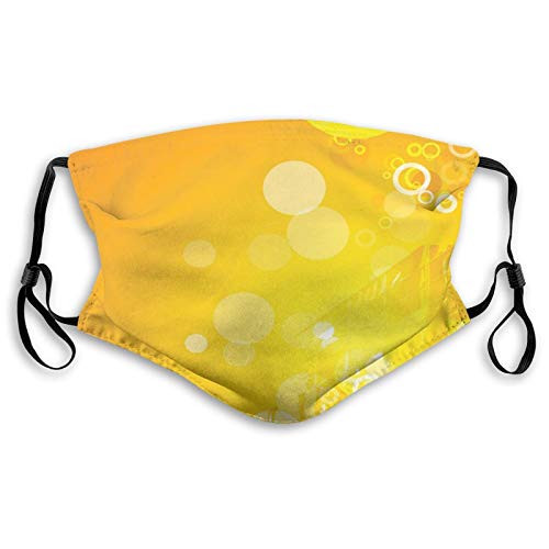 Women Men Boys Girls Dustproof Abstract Composition With Circles Dots Artistic Energetic Colors Sunburst Half Face Mouth Mask Breathable Mouth Muffle ForTravelOutdoor