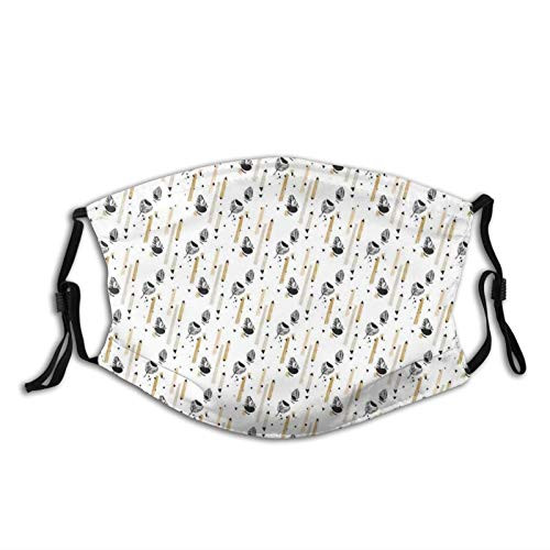 ETHAICO Tropical Foliage Leaves with Diagonal Stripes Triangles Modern?Dustproof Windproof Face MaskReusableWashable ClothFace CoverCover for Dust Men Women