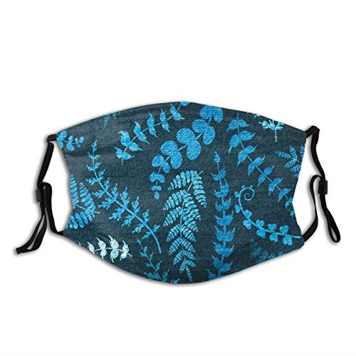Comfortable Windproof mask?Dark Green Backdrop Floral Swirl Leaves Branches Details Image?Printed Facial decorations for adult