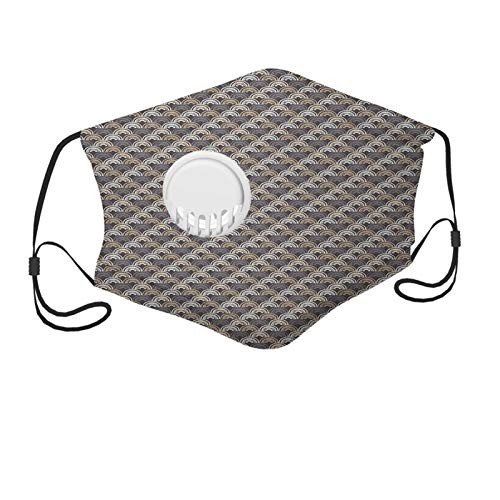 Comfortable Windproof maskGeometric Abstract Grunge Pattern with Halved Circles in Earth Tones MulticolorPrinted Facial decorations for Kids-2-6T-