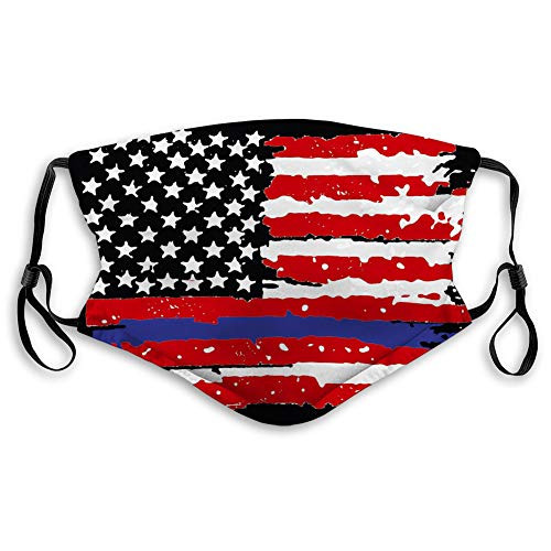 NYNELSONG Mouth Shield Face Shield Anti-dust Thin Blue Line USA Flag Poster Earloop Cover NYNELSONG Mouth Shield Face Shield Anti-dust Thin Blue Line USA Flag Poster Earloop Cover