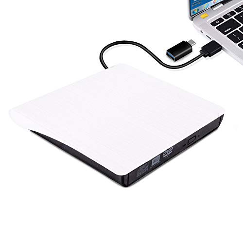 External DVD CD Drive USB 3.0 Portable CD DVD  Plus/-RW Drive Slim DVD/CD ROM Rewriter Burner High Speed Data Transfer Compatible with Laptop Desktop PC MacBook Windows 7/8/10/XP/Vista/Linux OS