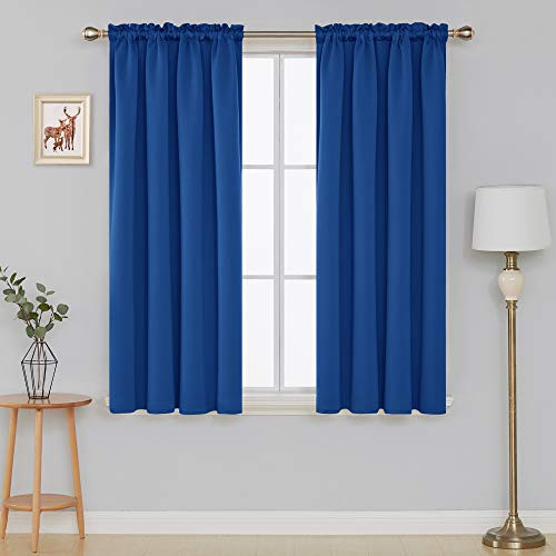 Deconovo Blackout Curtains Thermal Insulated Room Darkening Window Curtains Window Treatment Set for Nursery 42W x 63L Inch Royal Blue 2 Panels