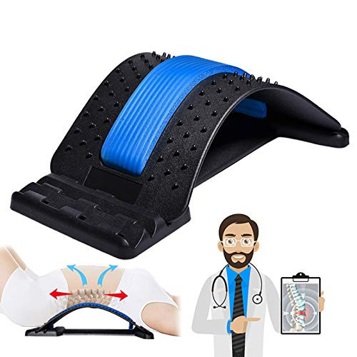 Back Stretcher Lumbar Back Pain Relief Device Multi-Level Back Massager Lumbar Pain Relief for Herniated Disc Sciatica Scoliosis Lower and Upper Back Stretcher Support
