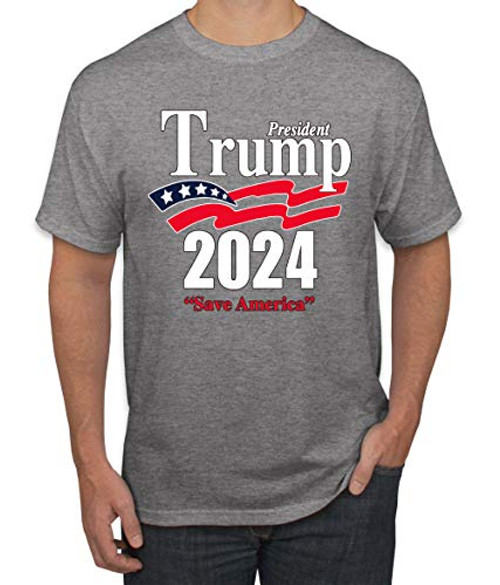 Trump 2024 Shirt Keep America Great T-Shirt Reelect President Donald Trump Mens Womens Non-PC Tee Heather Grey 3XL