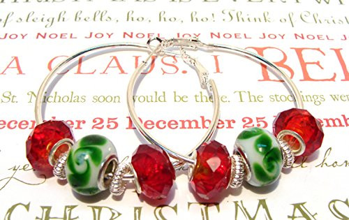 Red and Green Christmas Hoop Earrings with Faceted Crystals-Christmas earrings Christmas gift red earrings green earrings hoop earrings crystal earrings handmade at amazon gifts for her Red and Green Christmas Hoop Earrings with Faceted Crystals-Christmas earrings Christmas gift red earrings green earrings hoop earrings crystal earrings handmade at amazon gifts for her