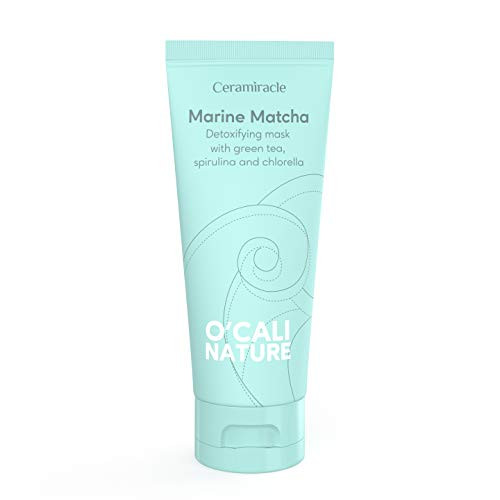 Ceramiracle OCali Nature Marine Matcha Detox Mask - Detoxifying Clarifying Cleansing - Green Tea Extract Spirulina - Natural - 3.4 Fl Oz
