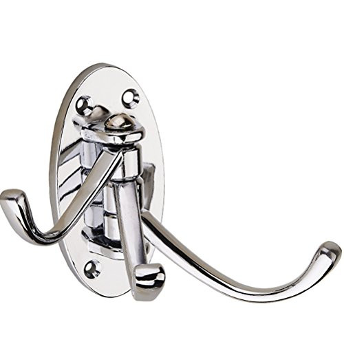 OUNONA Wall Mount Swivel Hook Heavy Duty Folding Swing Arm Triple Coat Hook with Multi Three Foldable Arms Towel/Clothes Hanger for Bathroom Kitchen Garage