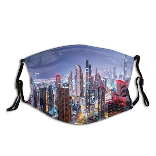 Adult Mask Nighttime at Dubai Vivid Display United Arab Emirates Tourist Attraction Travel Theme Fabric Cotton Face Masks Washable Cloth Masks for Men Women Cycling Camping Travel Adult Mask Nighttime at Dubai Vivid Display United Arab Emirates Tourist Attraction Travel Theme Fabric Cotton Face Masks Washable Cloth Masks for Men Women Cycling Camping Travel