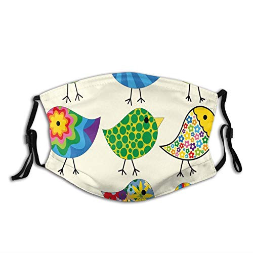 niBBuns 2021 New Year Abstract Patterned Funky Birds Colorful Designs Flowers Dots Lines Circles Animal Fun Windproof Face MaskReusableWashable ClothFace Cover