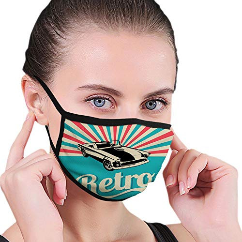 Comfortable Activated Carbon maskClassical American Car on Retro Striped Backdrop with Grunge DisplayFashion Facial decorations for Man and woman Comfortable Activated Carbon maskClassical American Car on Retro Striped Backdrop with Grunge DisplayFashion Facial decorations for Man and woman