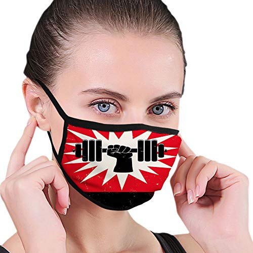 Fuuny Activated carbon filter mask Facial decorations for man woman Grunge Display of Hand Lifting Dumbbell Effect Workout Vinta