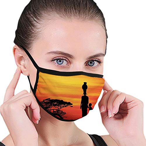 Fuuny Activated carbon filter mask Facial decorations for man woman Rural Countryside Landscape Mother and Child at Sunset