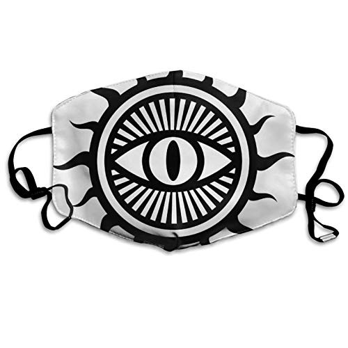 niBBuns 2021 Fashion Trends Third Eye Symbol in Sun Circle Pattern The Locus of Force Art Print ImageDustproof Windproof Face MaskReusableWashable ClothFace CoverCover for Dust Men Women