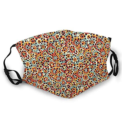 niBBuns 2021 Fashion Trends Nature Inspired Scroll Pattern Buds On an Abstract Background with Colorful CirclesReusable Face Mask Balaclava Washable Outdoor Nose Mouth Cover for Men and Women niBBuns 2021 Fashion Trends Nature Inspired Scroll Pattern Buds On an Abstract Background with Colorful CirclesReusable Face Mask Balaclava Washable Outdoor Nose Mouth Cover for Men and Women