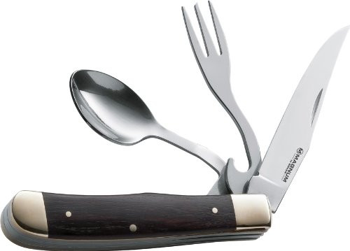 Boker Magnum 01LL209 Bon Appetite Pocket Knife with 3 3/8 in. 440 Stainless Steel Blade Brown