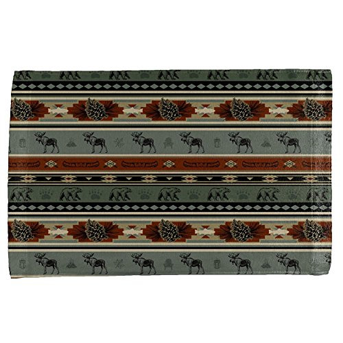 animalworld Adirondack Bear Moose Pattern All Over Hand Towel Multi Standard One Size