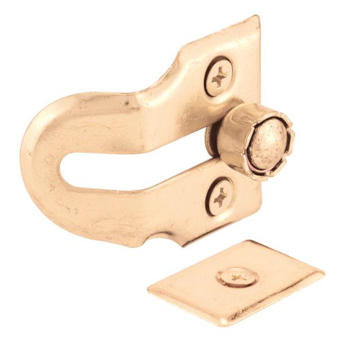 Defender Security U 9939 Wood Window Vent Lock, 1-9/16 in., Steel, Brass Plated, (Pack of 2)