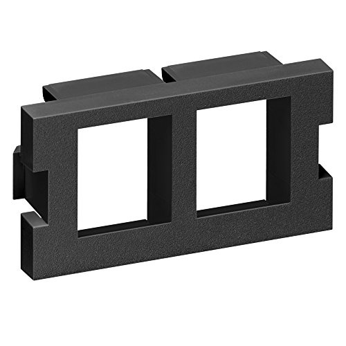 Leviton 41291-2QE 2-Port Multimedia Outlet System QuickPort Adapter Module, 1 Unit High, Black