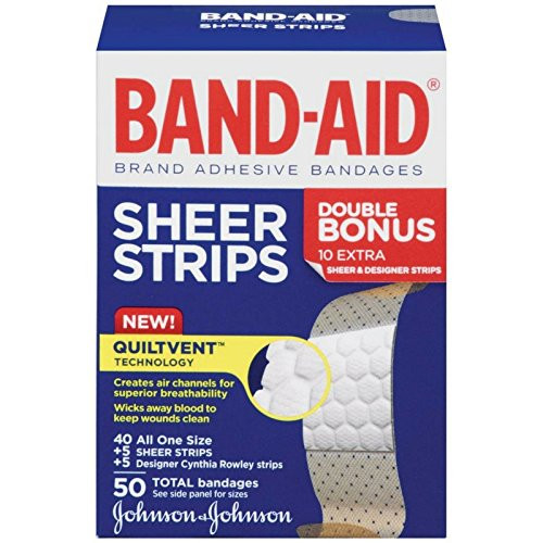 Band-Aid Brand Tru-Stay Sheer Strips Adhesive Bandages for First Aid and Wound Care, All One Size, 40 ct Band-Aid Brand Tru-Stay Sheer Strips Adhesive Bandages for First Aid and Wound Care, All One Size, 40 ct
