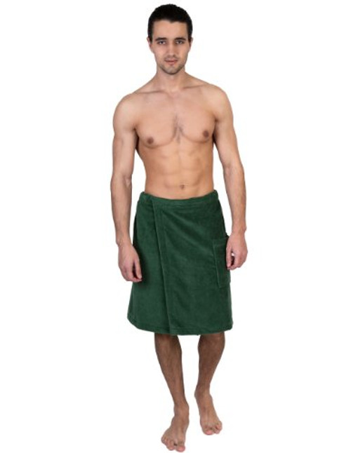 TowelSelections Mens Wrap Shower and Bath Terry Velour Towel Large/X-Large Hunter Green TowelSelections Mens Wrap Shower and Bath Terry Velour Towel Large/X-Large Hunter Green