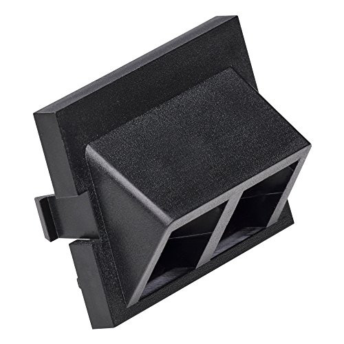 Leviton 41294-2QE 2-Port Angled Multimedia Outlet System QuickPort Adapter Module (1.5-Units High), Black