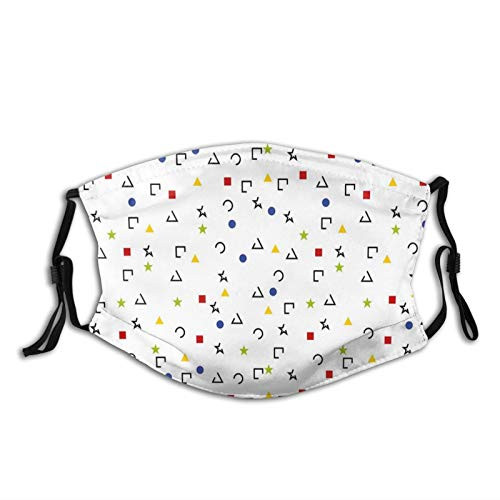 Comfortable Windproof maskAbstract Triangle Square Star Circle Dot Figures Symbols Forms Artistic DesignPrinted Facial decorations for adult