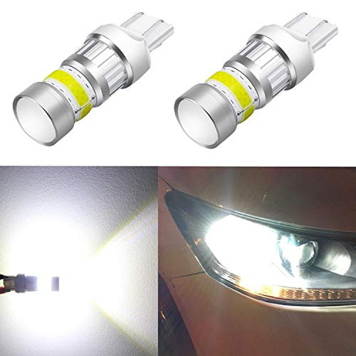 Alla Lighting 2800lm Xtreme Super Bright T20 7440 W21W 7443 LED Bulbs High Power COB 72-SMD LED 7444 7441 7443 Bulb DRL Turn Signal Brake Stop Tail Lights Replacement 6000K Xenon White -Set of 2-