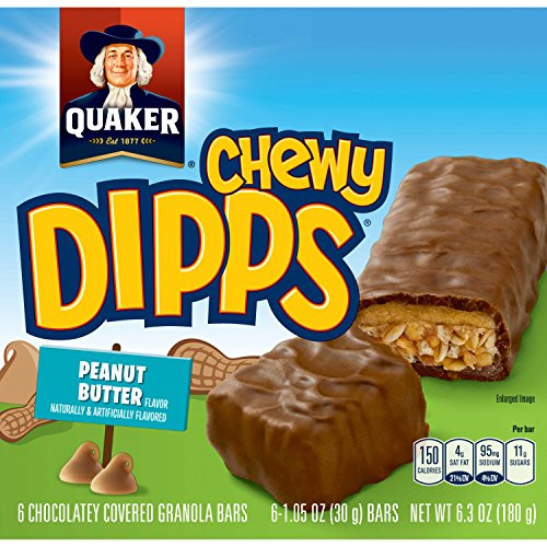 Quaker Chewy Peanut Butter Dipps Granola Bars, 6 Bars Quaker Chewy Peanut Butter Dipps Granola Bars, 6 Bars