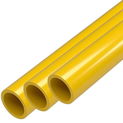 FORMUFIT Furniture Grade PVC Pipe 40 inch 1/2 inch Size Yellow -3-Pack-